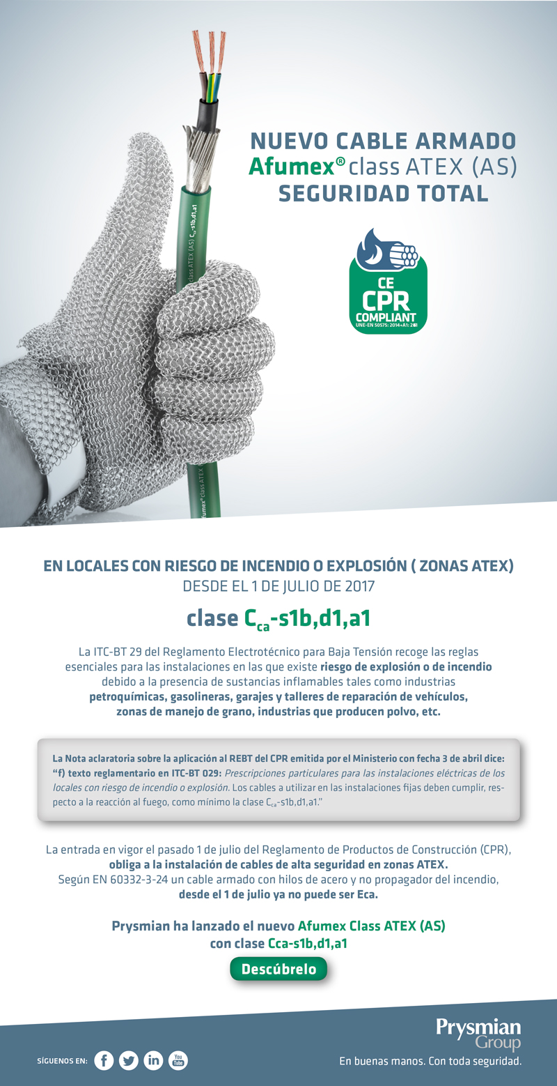 Afumex class atex as para zonas clasificadas conforme a cpr afumex